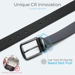 CHAOREN Reversible Belt for Men - Mens Belt Leather 1 3/8" Black & Brown for Dress Pants - Adjustable Belt Trim to Fit - Image 2